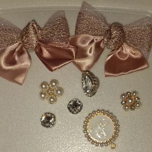 Pretty croc charms with bows and gems